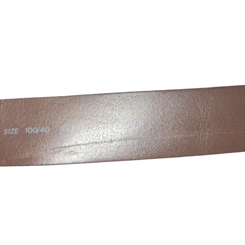 2000's Levi's‎ Brown Leather Belt Brass Buckle Simple Classic Everyday Workwear